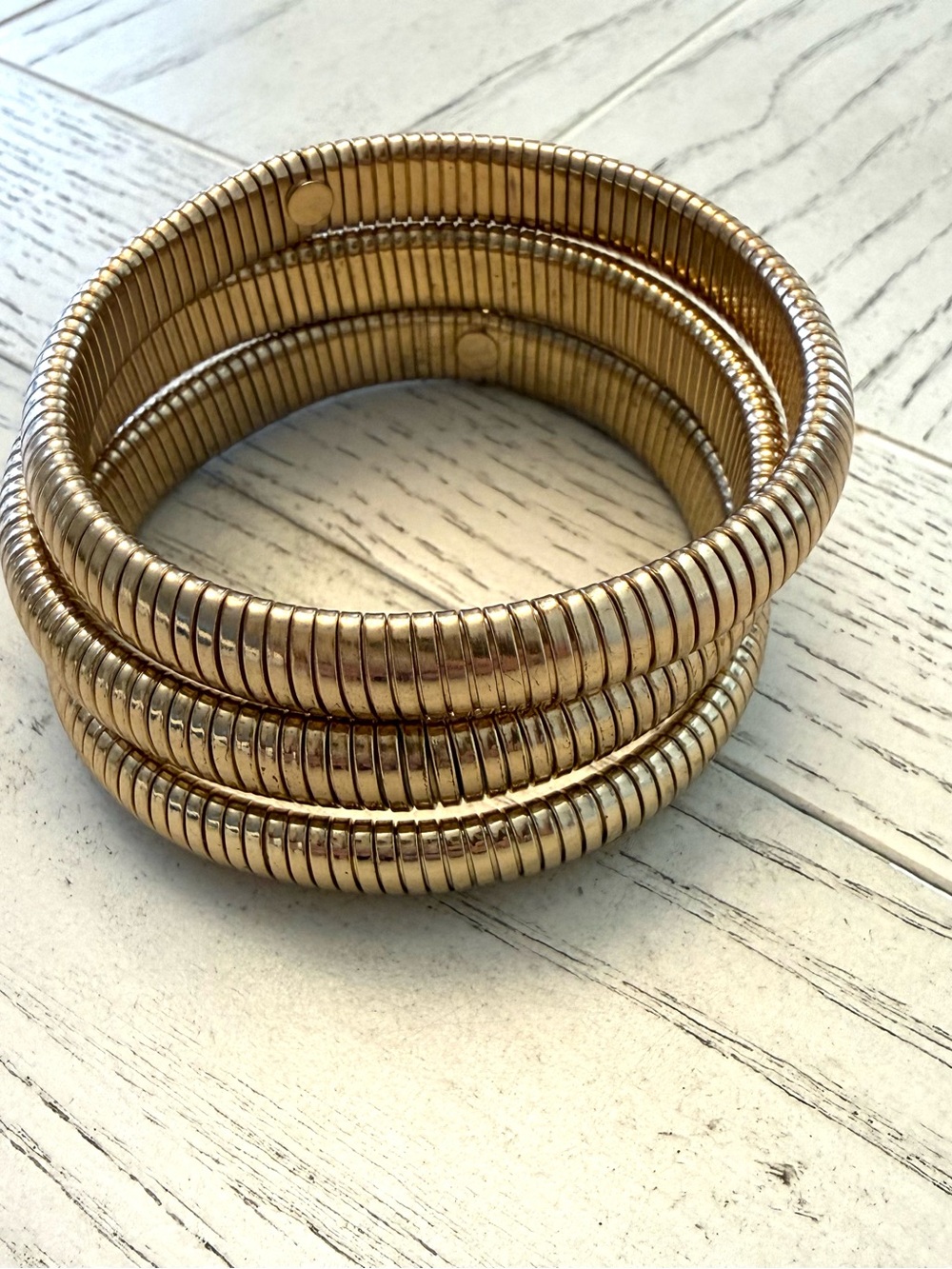 Triple Coil Bracelet Set in Gold for Women